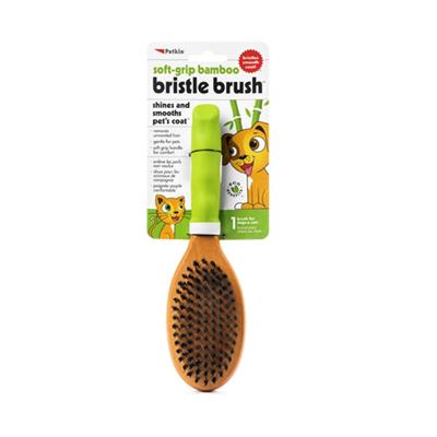 Petkin Soft Grip Bamboo Bristle Brush