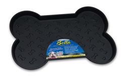 Loving Pets Spill-Proof Bone Shaped Dog Mat Black