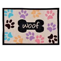 Fashion Dog Mat Woof With Multi‑Paws