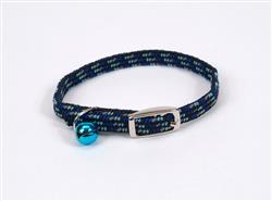 Lil Pals Elasticized Safety Kitten Collar with Reflective Threads Blue 3-8 In X 8 In