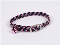 Lil Pals Elasticized Safety Kitten Collar with Reflective Threads Neon Pink 3-8 In X 8 In