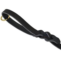 BRAIDED LEATHER LEASH (3/4") w/ RING