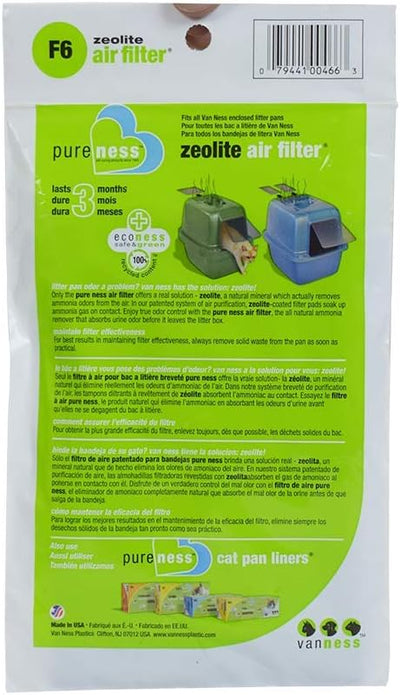 Van Ness Pets Odor Reducing Zeolite Cat Litter Box Air Filter, Fits All Van Ness Pans, 1 Count (Pack of 4)