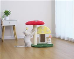 PetPals Apartment-Sized Magical Mushroom Cat Perch - 20"H, 2 Level, Medium, Moultrie