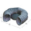Catry Khione Cat Tunnel - Quilted Velvet, 3-Piece, Medium, Gray