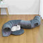 Catry Khione Cat Tunnel - Quilted Velvet, 3-Piece, Medium, Gray