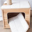 Wooden Cat Tree with Jute Rope Covered Scratching Post and Condo